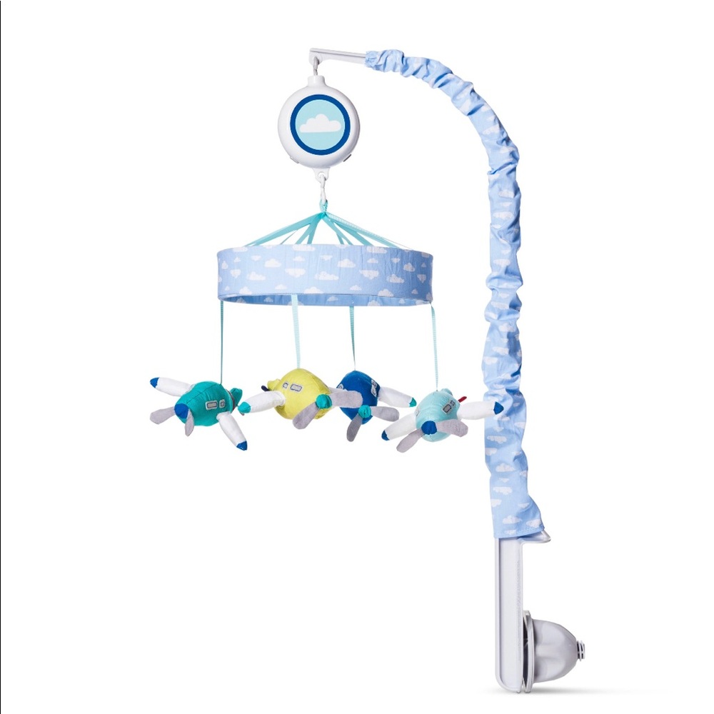 Crib mobile - airplane/clouds. Musical. NEW